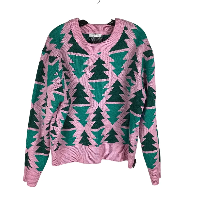 Sweater By Grayson Threads In Green & Pink, Size: Xxl