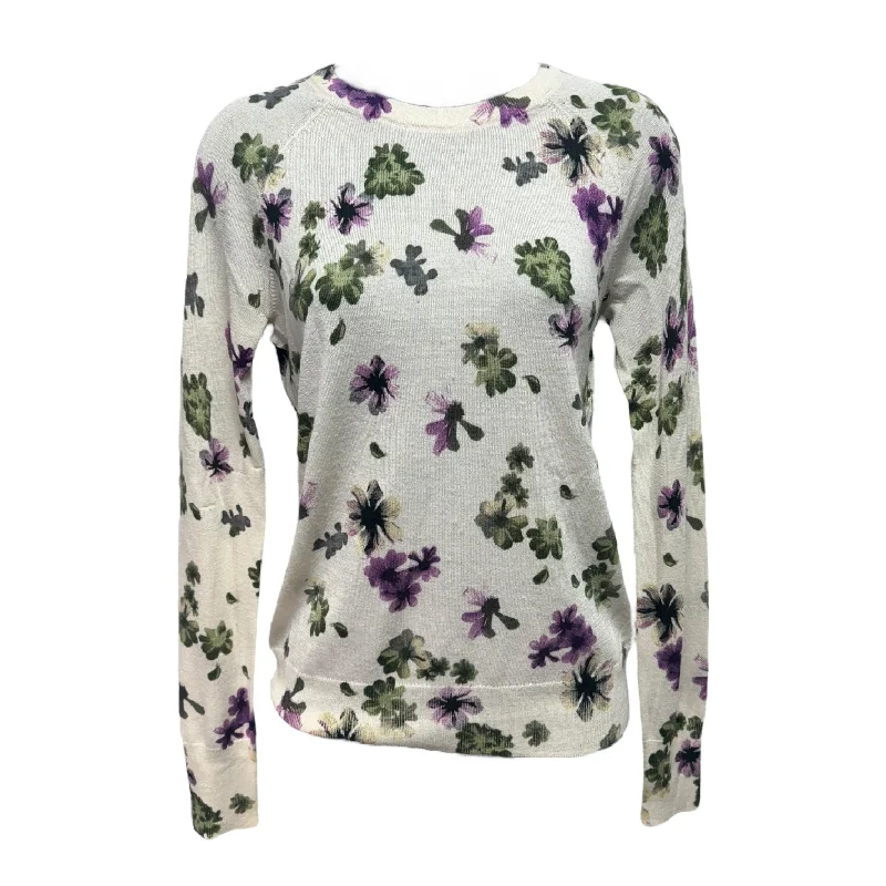 Silk / Cashmere Sweater By Equipment In Floral Print, Size: Xs