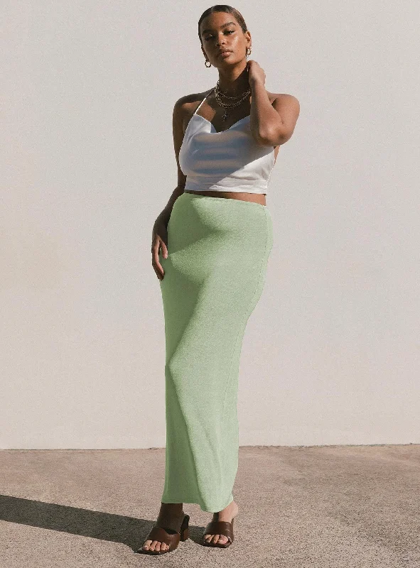 Relaxed Fit Women's Fashion Harriette Maxi Skirt Sage