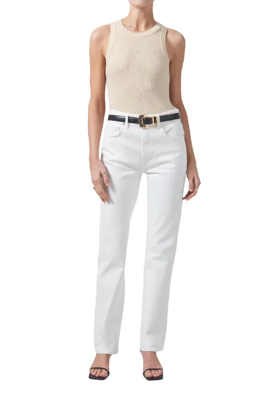 Modern Women's Apparel Zurie Straight Leg Jean In Soft White