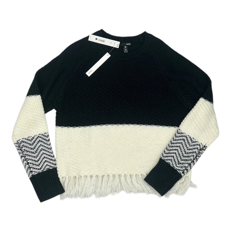 Sweater By Aqua In Black & Cream, Size:M