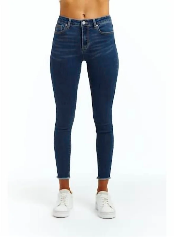 Affordable Women's Apparel High Rise Fray Hem Skinny Jeans In Grey