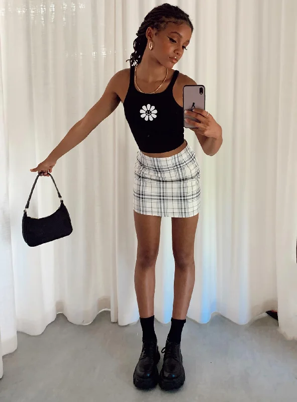 Fashionable Women's Clothing Selby Mini Skirt Yellow Plaid
