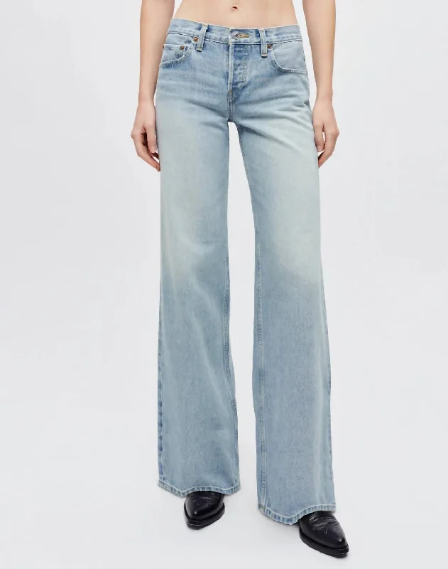 Fashionable Women's Casual Apparel Mid Rise Wide Leg Jeans In Mojave