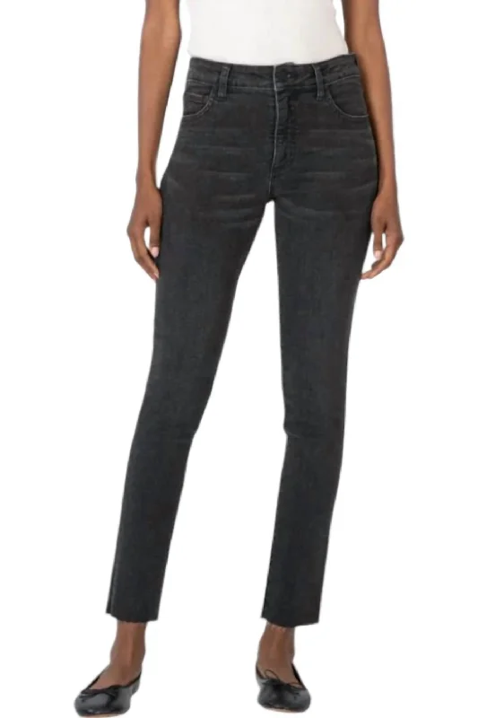 Designer Women's Fashion Online Women's Reese High Rise Fab Ab Ankle Jeans In Respectable With Black Base Wash Designer Women's Fashion Online Women's Reese High Rise Fab Ab Ankle Jeans In Respectable With Black Base Wash