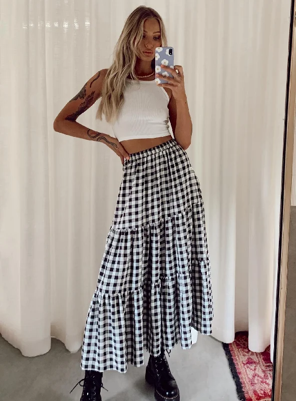 Affordable Women's Clothing Online Hale Midi Skirt Black / White