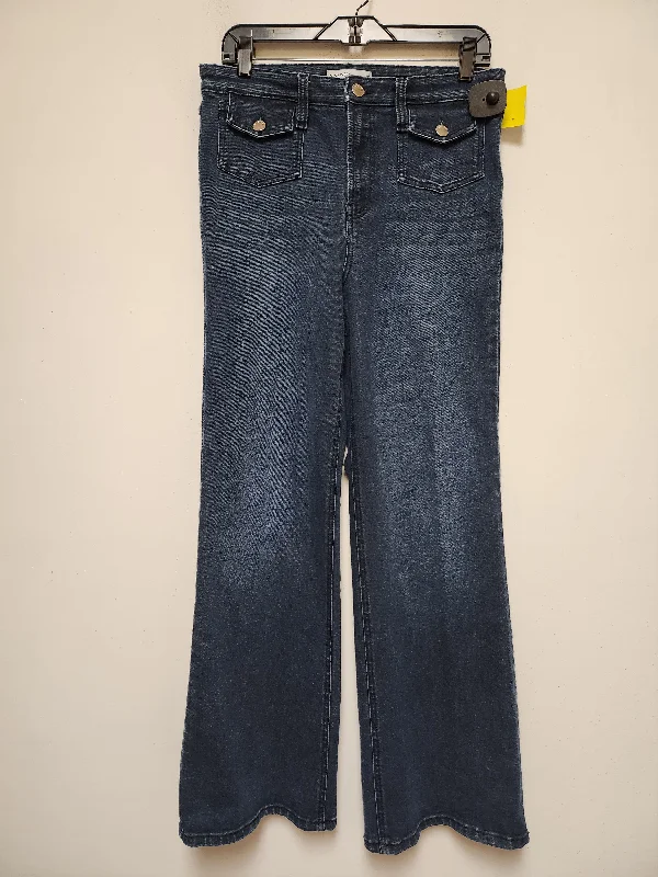 Jeans Flared By Nine West Apparel In Blue Denim, Size: 12