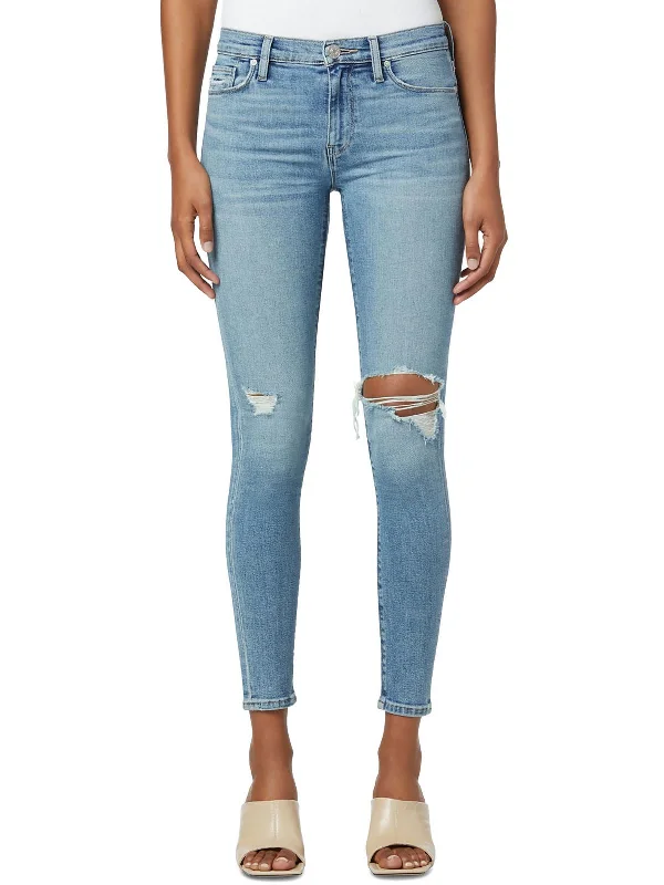 Nico Womens Super Skinny Distressed Skinny Jeans