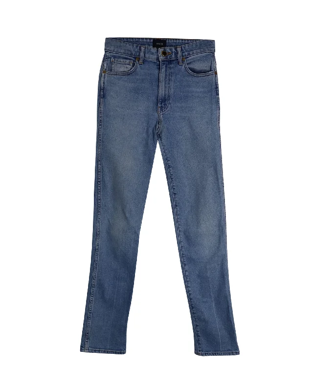 Trendy Women's Apparel for All Seasons Khaite Slim-Fit Jeans in Blue Cotton