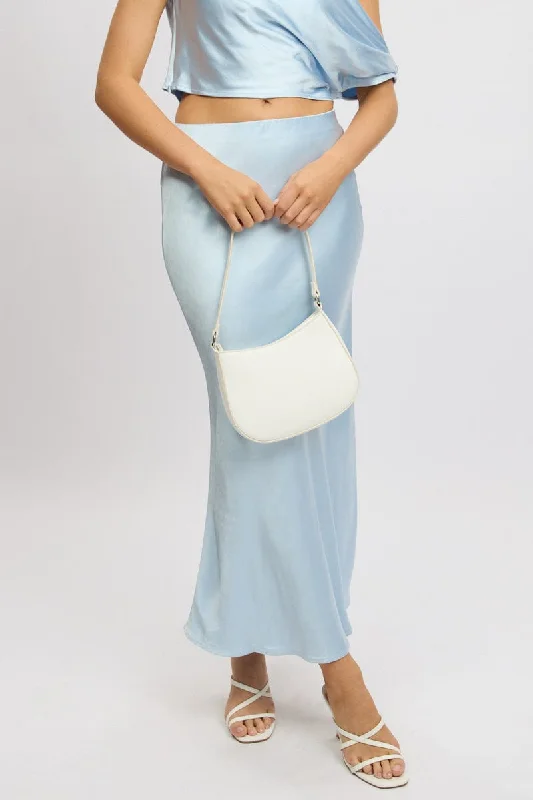 Casual Garments For Women Blue Slip Skirt Maxi High Rise Satin Crepe