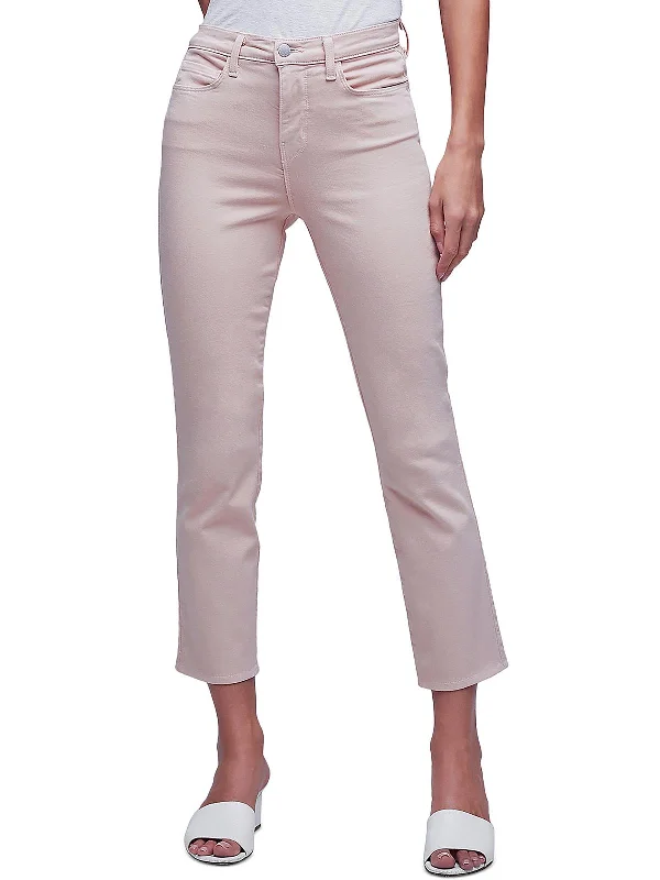 Womens Cropped High Rise Cigarette Jeans