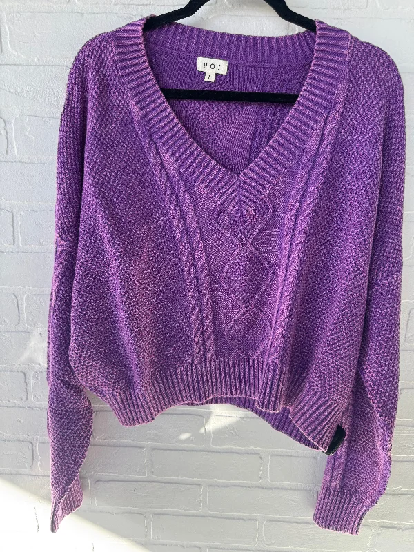 Sweater By Pol In Purple, Size: L