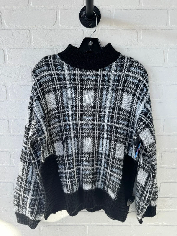 Sweater By Nine West In Black & Blue, Size: M