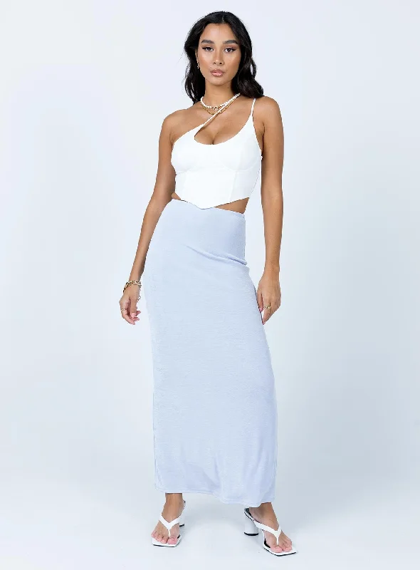 Women's Holiday Apparel Harriette Maxi Skirt Light Blue