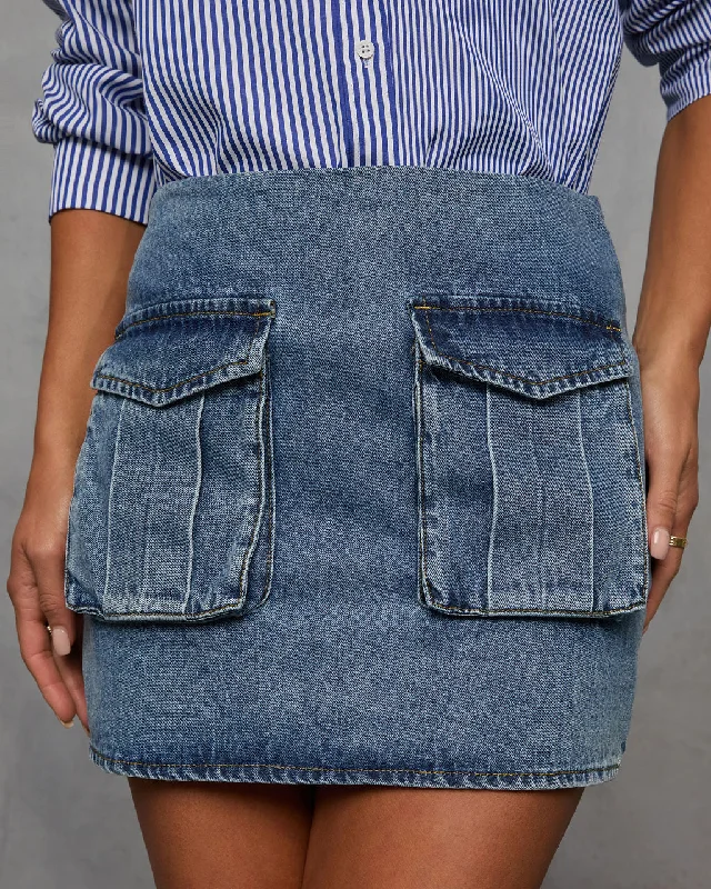 Subtle Grace Pocketed Denim Mini Skirt