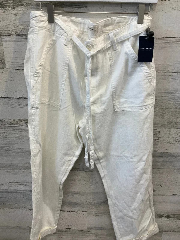 Jeans Cropped By Lucky Brand In White, Size: 14