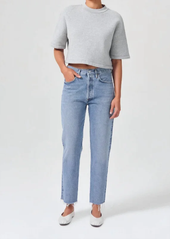 Charming Women's Holiday Apparel Lana Crop Mid Rise Straight Jean In Sway