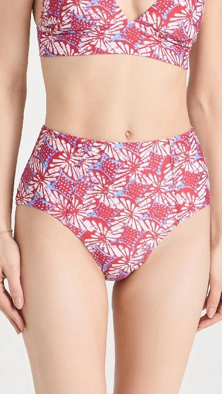 Women's Vacation Attire Serena Bikini Bottom In Ruby Petal