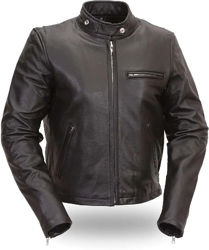 Versatile Women's Clothing for All Occasions First Manufacturing FML110BMZ Black Women's Scooter Leather Jacket Versatile Women's Clothing for All Occasions First Manufacturing FML110BMZ Black Women's Scooter Leather Jacket