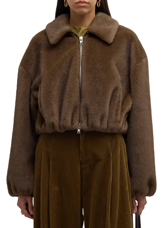 Women's Trendy Outfits Esme Faux Fur Jacket In Brown