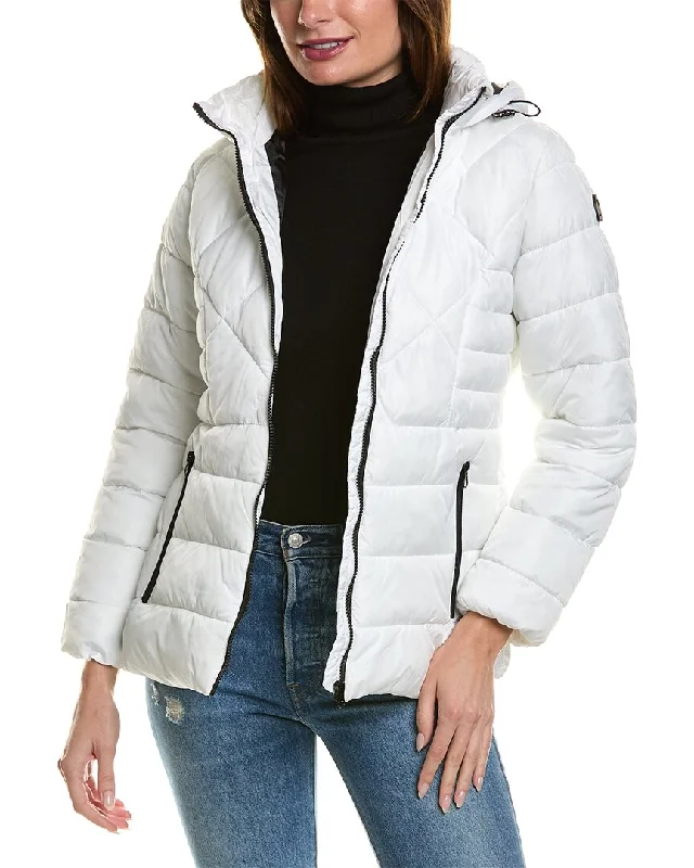 Fashionable Casual Tops Big Chill Multi Quilted Puffer W/Black Woobie