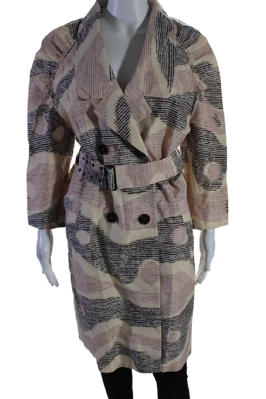 Outfits For Girls M Missoni Womens Double Breasted Abstract Silk Coat White Pink Black