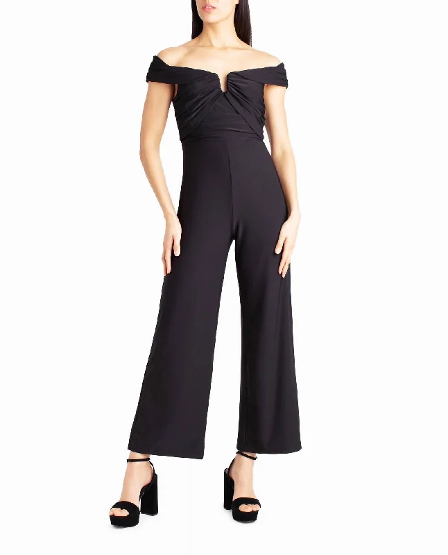 Whitney Off-The-Shoulder Jumpsuit In Very Black