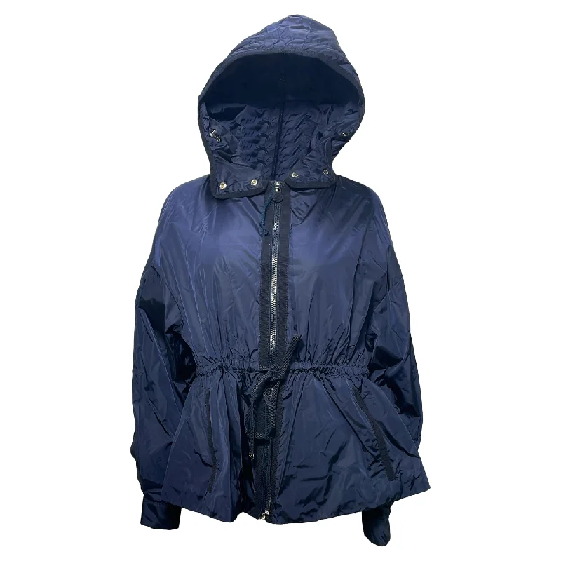 Women's Clothes Online Shopping Moncler Meretz Short Drawstring Jacket In Blue Nylon