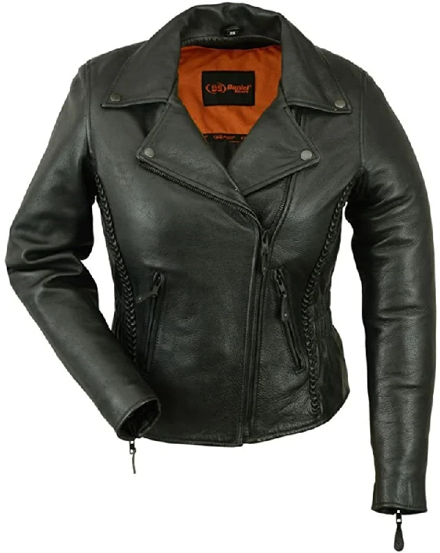 Affordable Women's Clothing Online First Manufacturing DS866 Women’s Black Leather Motorcycle Jacket Affordable Women's Clothing Online First Manufacturing DS866 Women’s Black Leather Motorcycle Jacket