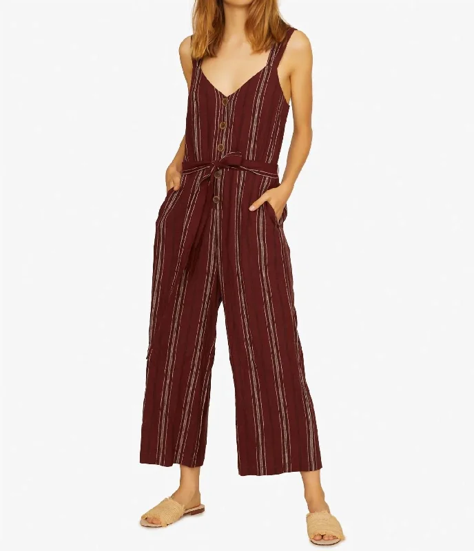 Sedona Jumpsuit In Henna Multi Stripe