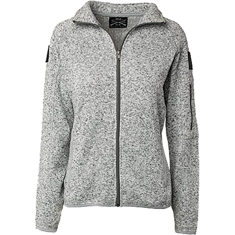 Women's Clothes For Work Events Grunt Style Women's Full Zip Sweater Jacket - Heather Gray Women's Clothes For Work Events Grunt Style Women's Full Zip Sweater Jacket - Heather Gray
