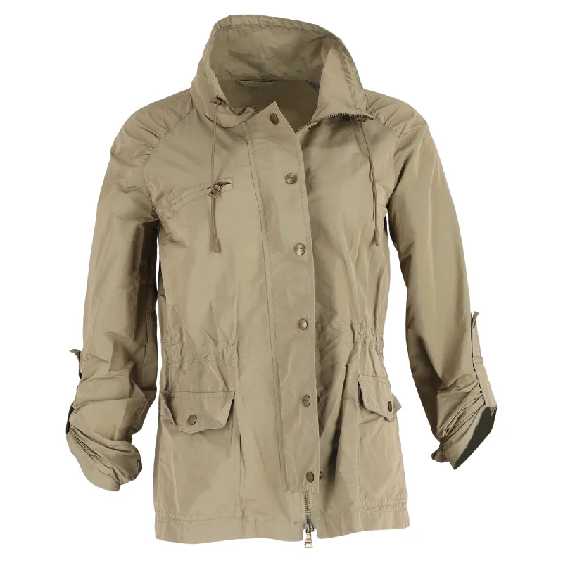 Outfits For Girls Etro Zipped and Buttoned Parka Jacket in Olive Nylon