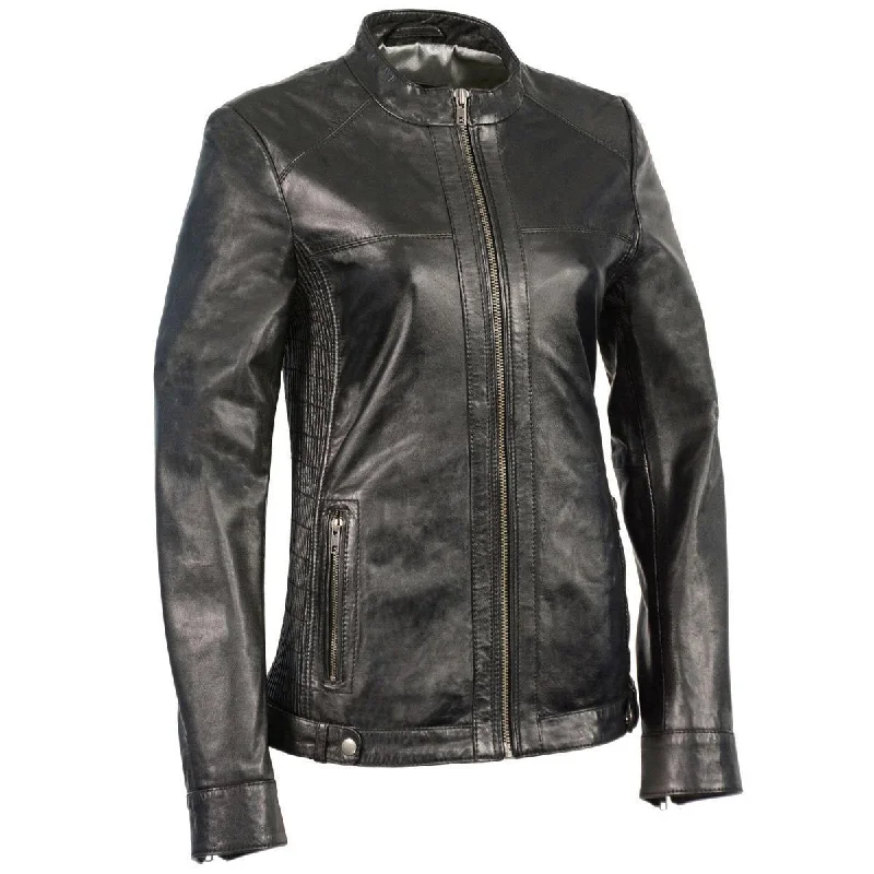 Women's High-Fashion Clothes Milwaukee Leather SFL2855 Women's Black Zip Front Fashion Leather Jacket with Side Stretch Fitting Women's High-Fashion Clothes Milwaukee Leather SFL2855 Women's Black Zip Front Fashion Leather Jacket with Side Stretch Fitting