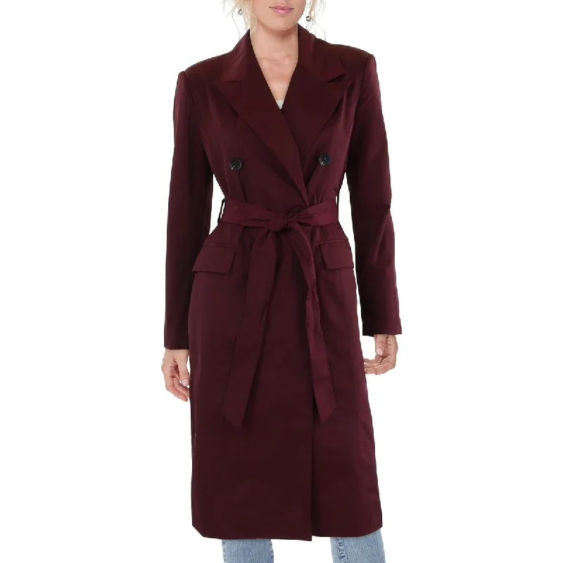 Clearance Sale Online Womens Cotton Blend Shoulder Pads Trench Coat