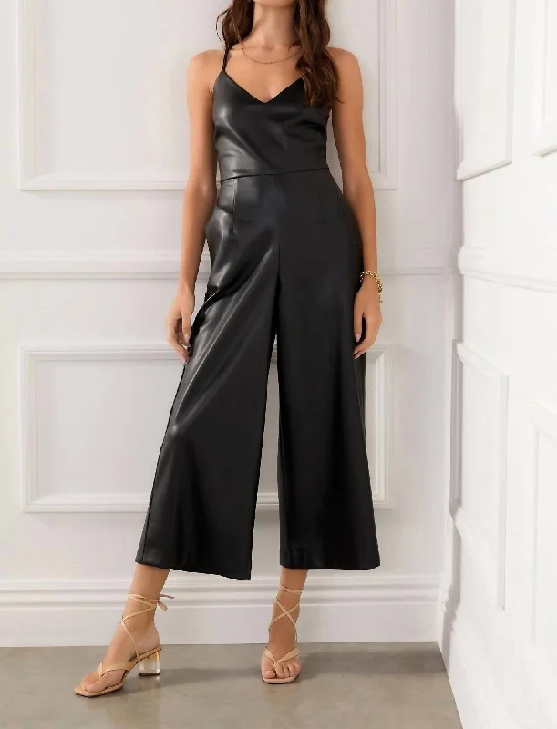 Cropped Jumpsuit In Black