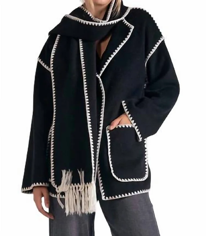 Timeless Women's Outfit Puna Blanket Jacket In Black