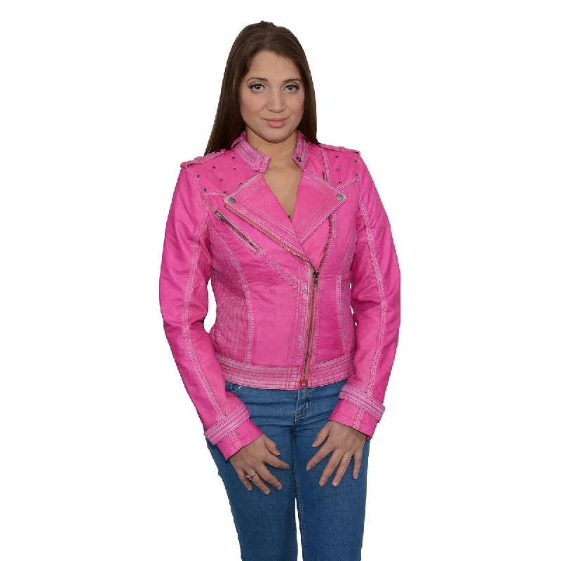 Outfits For Women Milwaukee Leather Women's Maiden Pink Premium Sheepskin Motorcycle Fashion Leather Jacket with Studs SFL2840 Outfits For Women Milwaukee Leather Women's Maiden Pink Premium Sheepskin Motorcycle Fashion Leather Jacket with Studs SFL2840