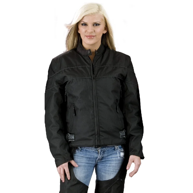 Trendy Women's Outfits for Casual Wear NexGen XS2261 Women's Black Textile Lightweight Jacket with Reflective Piping Trendy Women's Outfits for Casual Wear NexGen XS2261 Women's Black Textile Lightweight Jacket with Reflective Piping