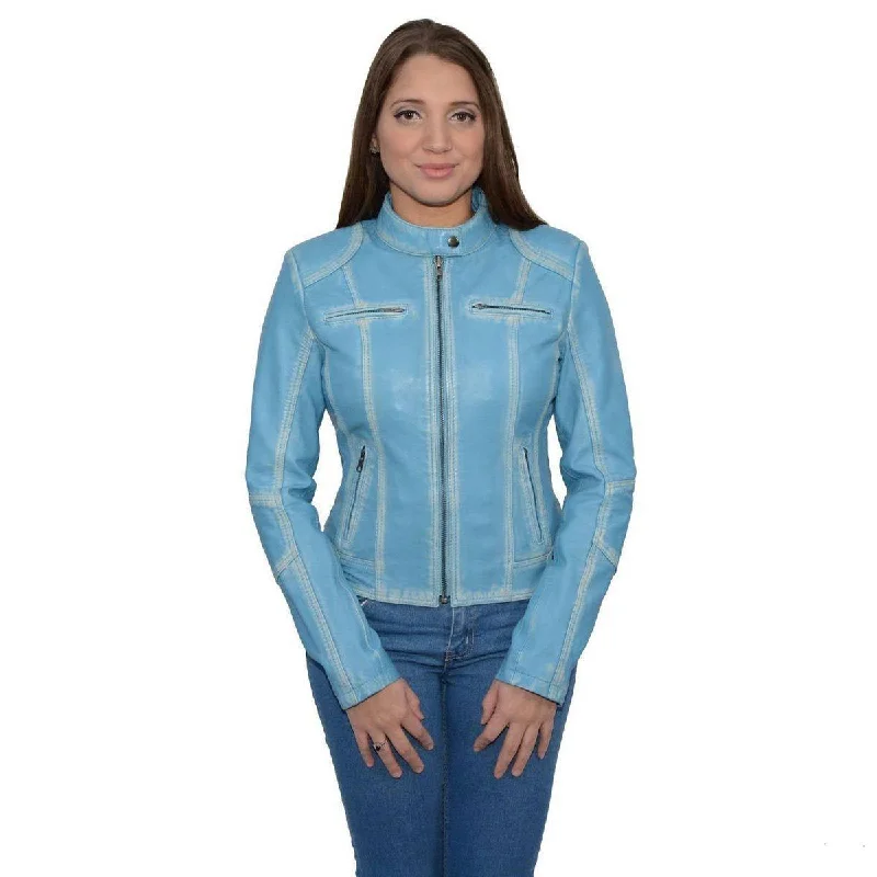 Best Boutiques Online Milwaukee Leather SFL2830 Women's Aqua Scuba Style Sheepskin Fashion Leather Jacket Best Boutiques Online Milwaukee Leather SFL2830 Women's Aqua Scuba Style Sheepskin Fashion Leather Jacket