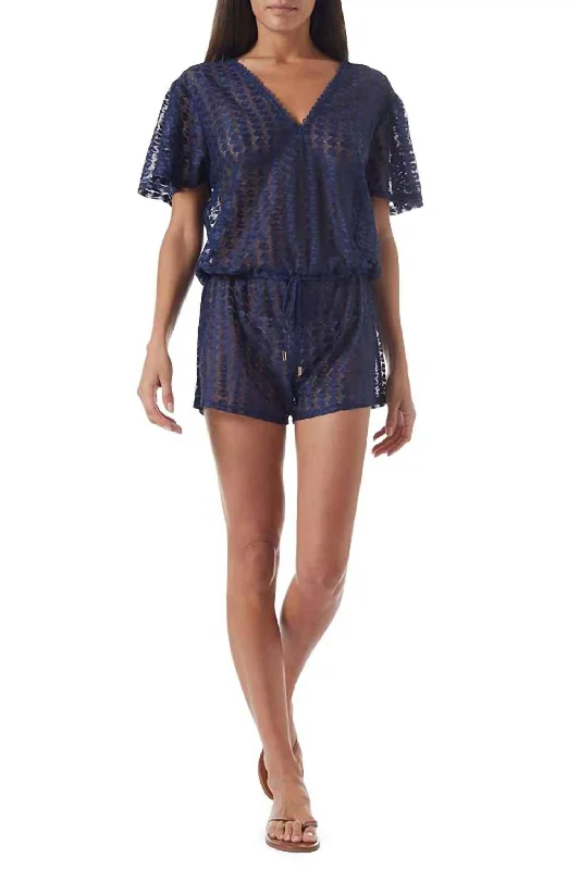 Lola Romper In Navy