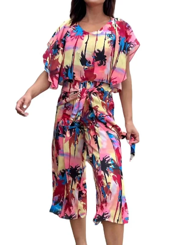 Landscape Jumpsuit In Pink