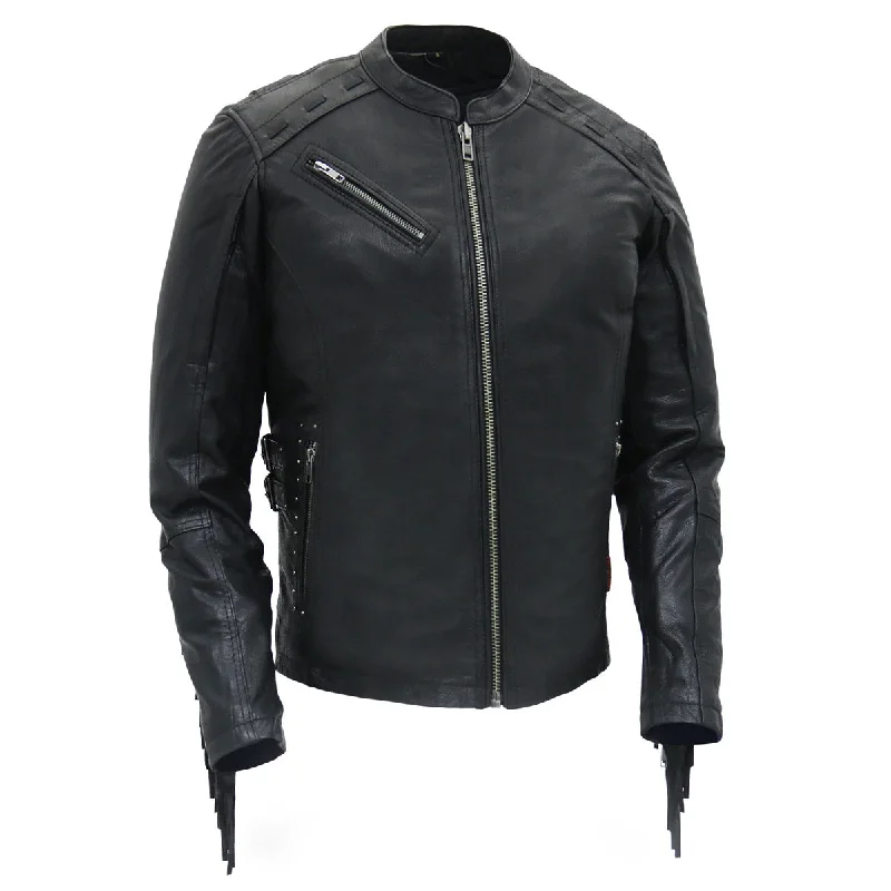 Flash Sale Or Flash Sales Hot Leathers JKL1028 Studs and Fringe Ladies Black Carry Conceal Leather Jacket Flash Sale Or Flash Sales Hot Leathers JKL1028 Studs and Fringe Ladies Black Carry Conceal Leather Jacket