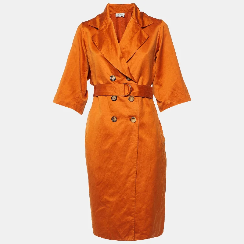 Casual Chic for Women Saint Laurent Orange Cotton Blend Trench Coat