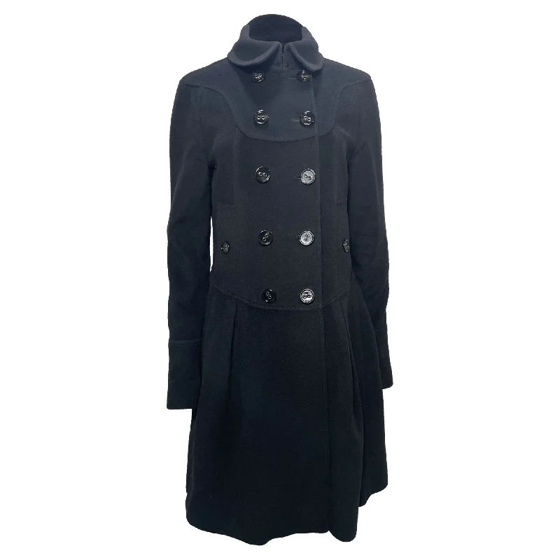 Women's Clothing Burberry Double-Breasted Coat in Black Cashmere
