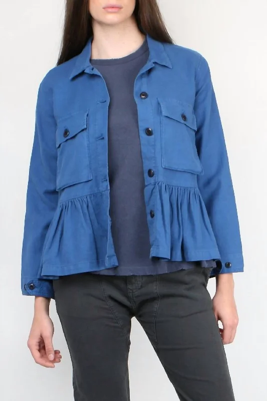 Flutter Army Jacket In French Blue