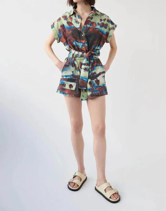 Marcia Playsuit In Laia Sky