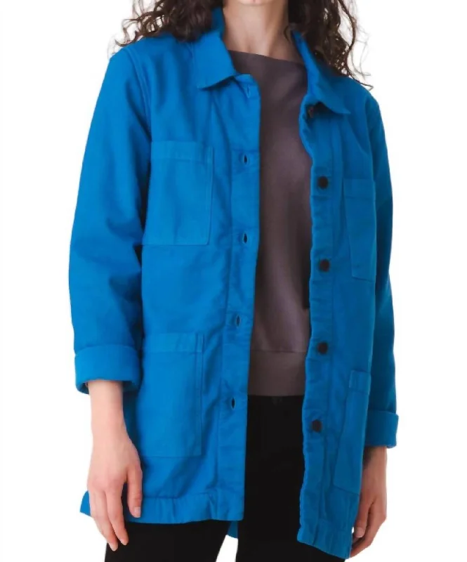 Boutique Dress Online Winter Chore Coat In French Blue