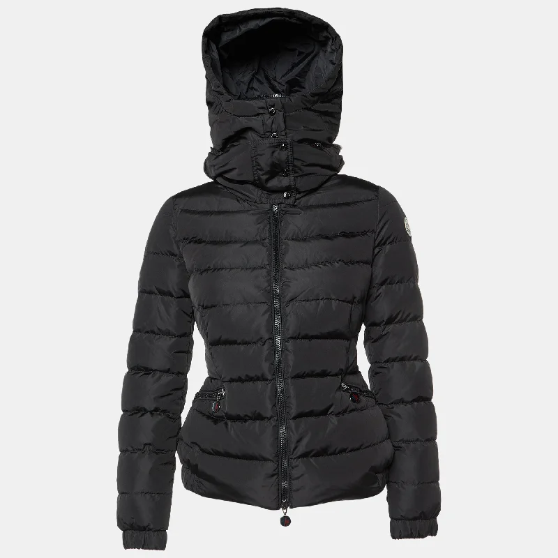 Sophisticated Women's Fashion Moncler Black Nylon Detachable Hood Sanglier Giubbotto Down Jacket Sophisticated Women's Fashion Moncler Black Nylon Detachable Hood Sanglier Giubbotto Down Jacket