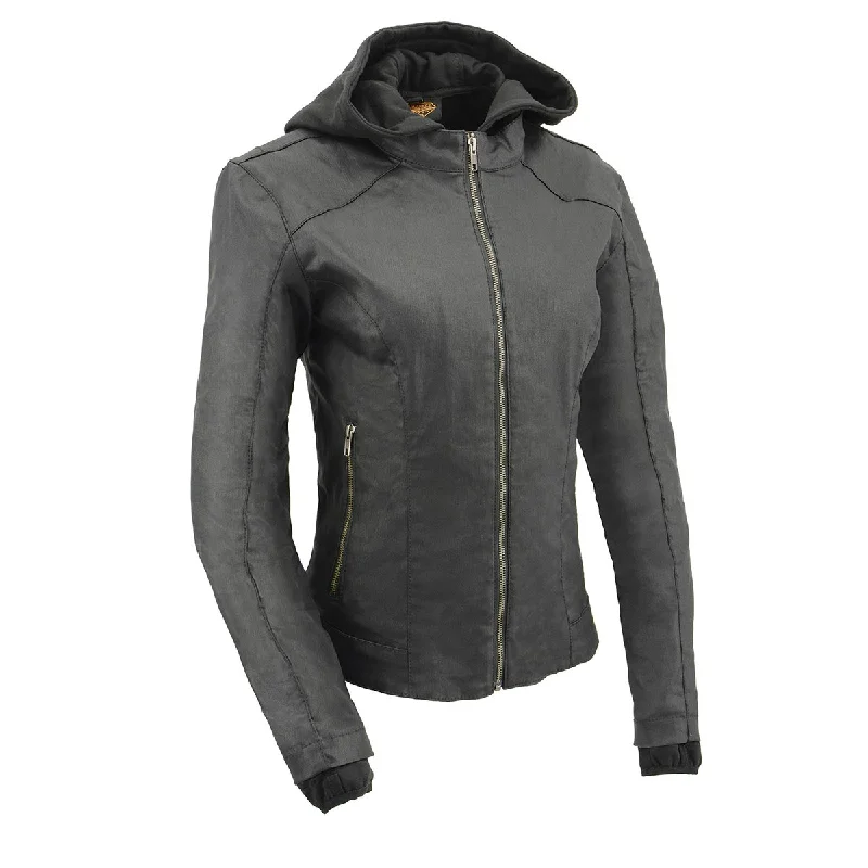 Women's Elegant Outfit Milwaukee Leather MPL2746 Women's Lightweight Hoodie Textile Scuba Jacket with Purple Wings Women's Elegant Outfit Milwaukee Leather MPL2746 Women's Lightweight Hoodie Textile Scuba Jacket with Purple Wings