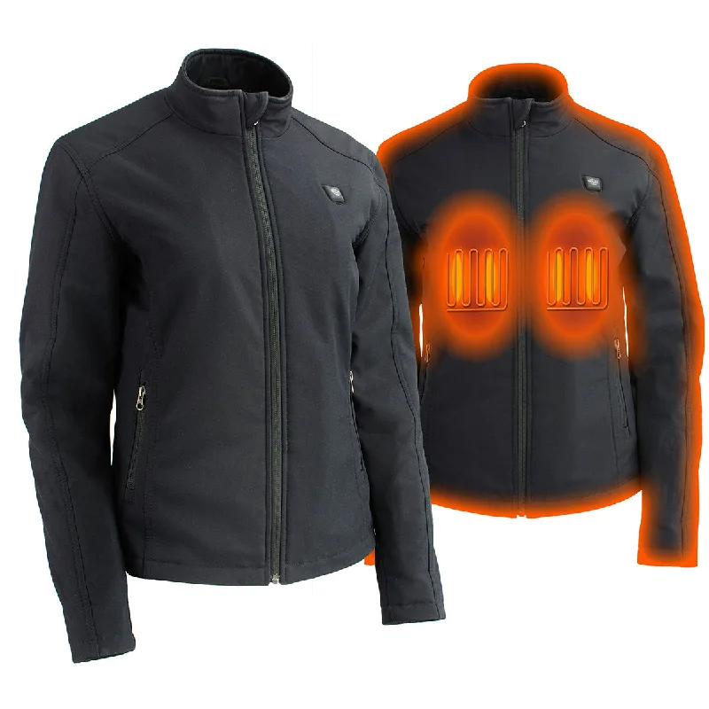 Stylish Clothes For Women Nexgen Heat MPL2760SET Women's Black 'Heated' Soft Shell Zipper Front Heated Jacket for Riding Hunting w/ Battery Stylish Clothes For Women Nexgen Heat MPL2760SET Women's Black 'Heated' Soft Shell Zipper Front Heated Jacket for Riding Hunting w/ Battery
